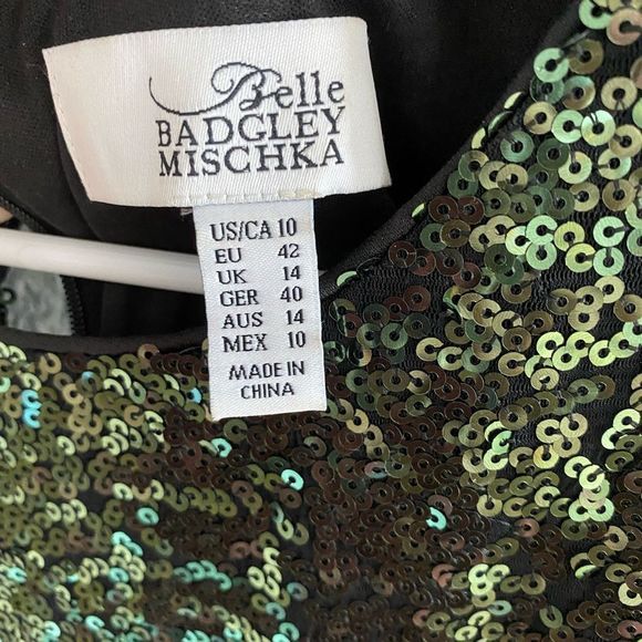 Belle Badgley Sequin formal Christmas Dress Size 10 - Picture 2 of 3